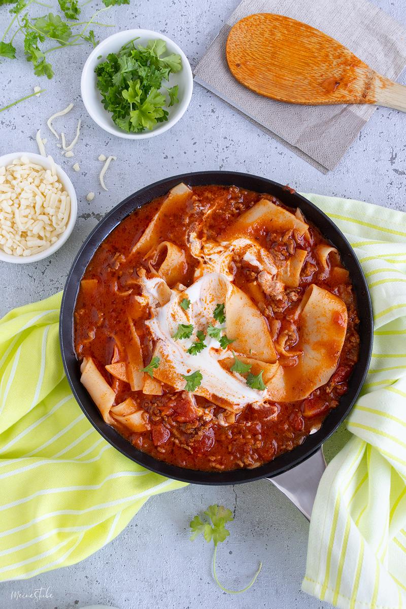 Rezeptbild: Lasagne-Suppe, die einfache und schnelle Lasagne