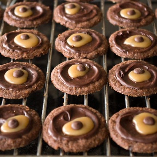 Rezeptbild: Schokokekse mit Karamell