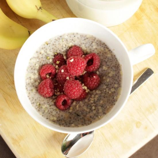 Rezeptbild: Bananen Chia Pudding mit Mandelmilch