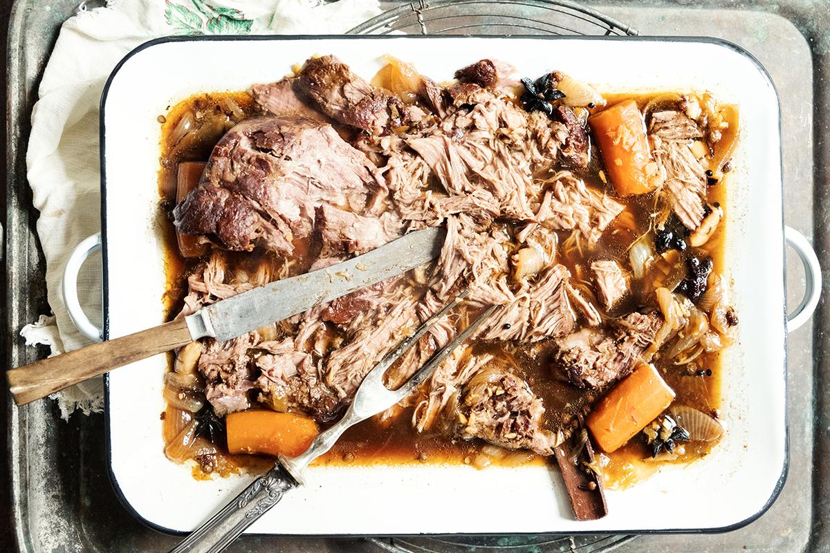 Rezeptbild: Wildschwein mit Anisstern und Ingwer auf KArtoffelpuffer