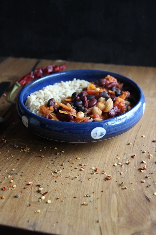 Rezeptbild: Dreierlei Bohnen Chili