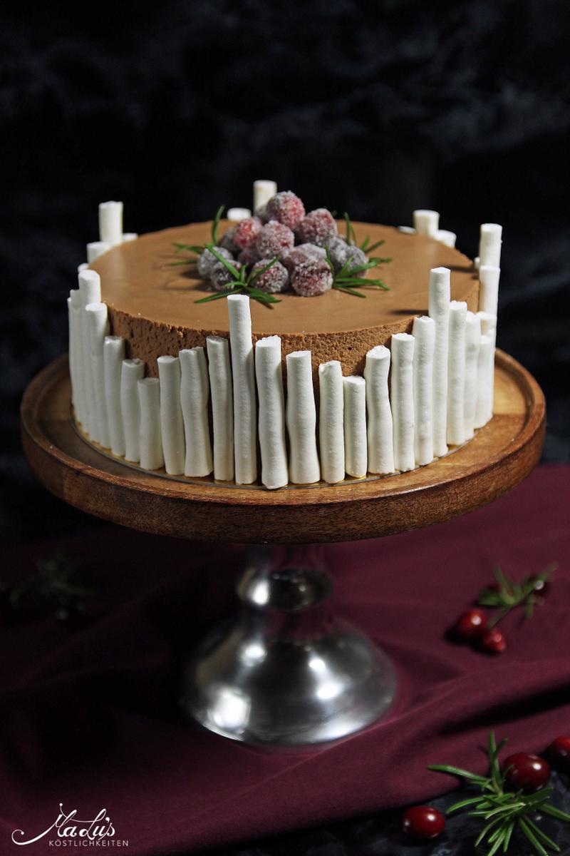 Rezeptbild: Schokoladentorte mit Cranberries, Orange & Rosmarin