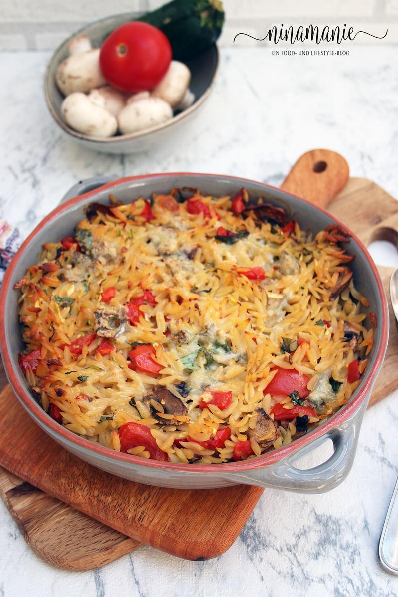 Rezeptbild: Kritharaki-Nudel-Auflauf mit Gorgonzola