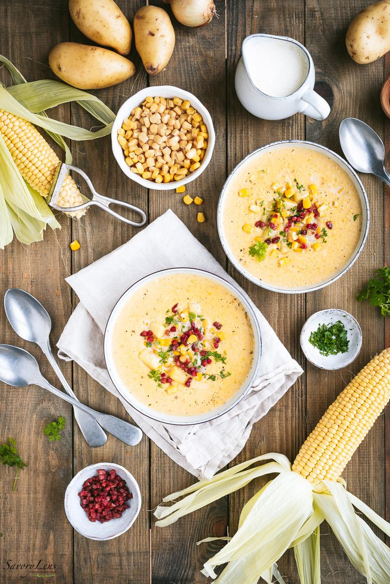 Rezeptbild: Corn Chowder – Amerikanische Maissuppe