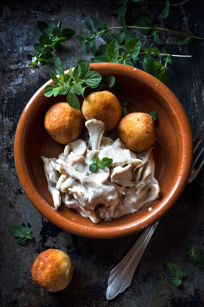 Rezeptbild: Maitake in Kokosmilch