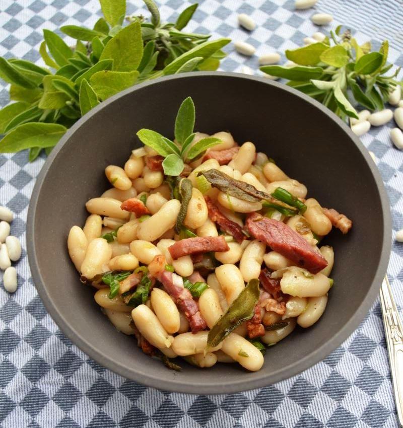 Rezeptbild: Weiße Bohnen Salat aus getrockneten Mogette de Vendée Bohnen