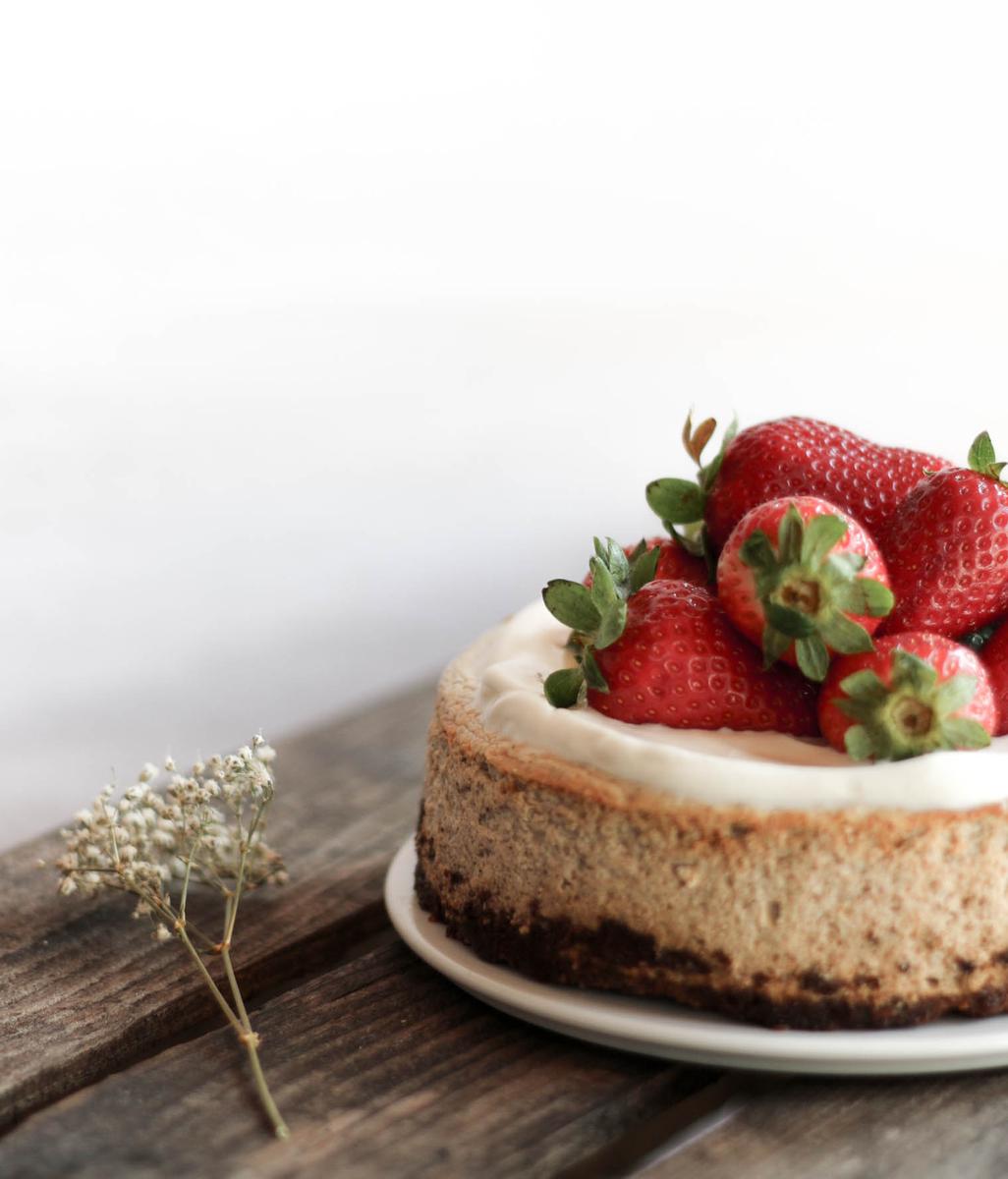 Rezeptbild: Zuckerfreier Erdbeer & Ricotta Cheesecake