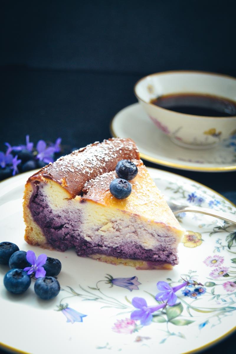 Rezeptbild: Blaubeer Käsekuchen - Quarkkuchen Rezept