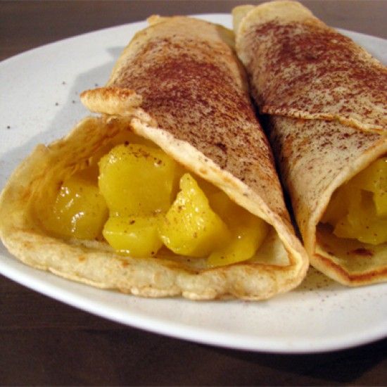 Rezeptbild: Gefüllte Pfannkuchen mit Mangokompott