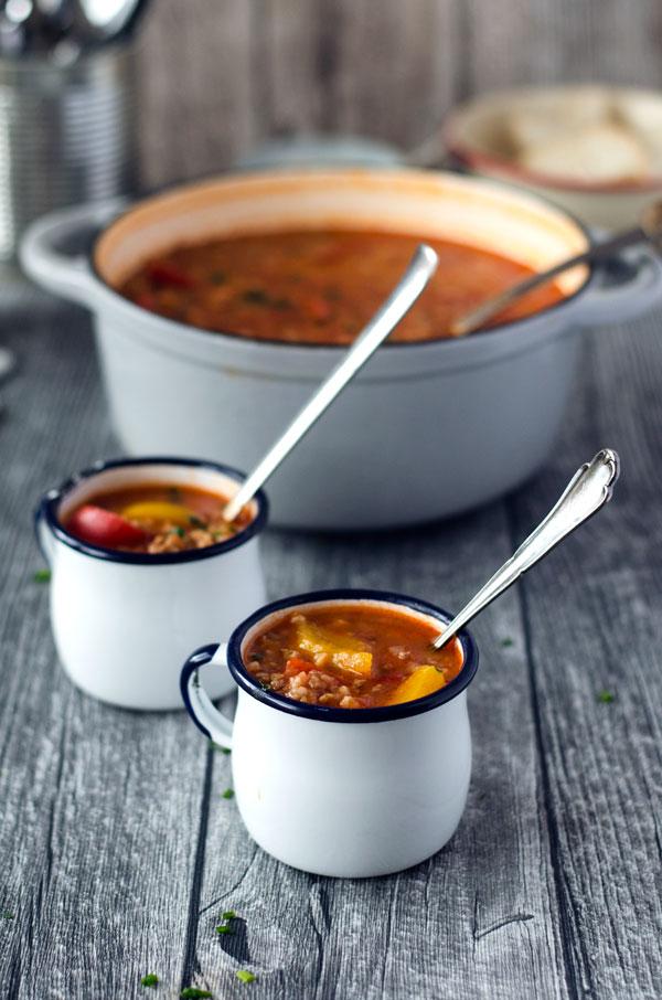 Rezeptbild: gefüllte Paprikasuppe