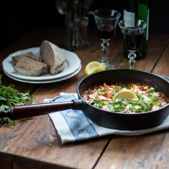 Rezeptbild: Garnelen in Rotwein & Olivenöl Tomatensugo
