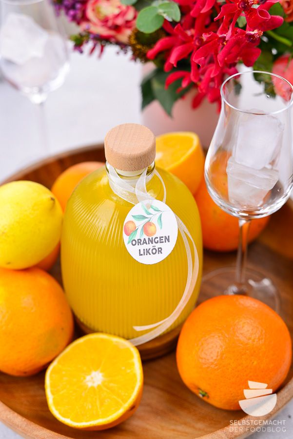 Rezeptbild: Orangenlikör mit Freebie Etiketten