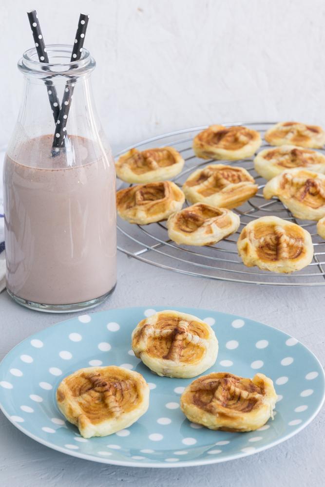 Rezeptbild: Blätterteig Zimtschnecken Waffeln