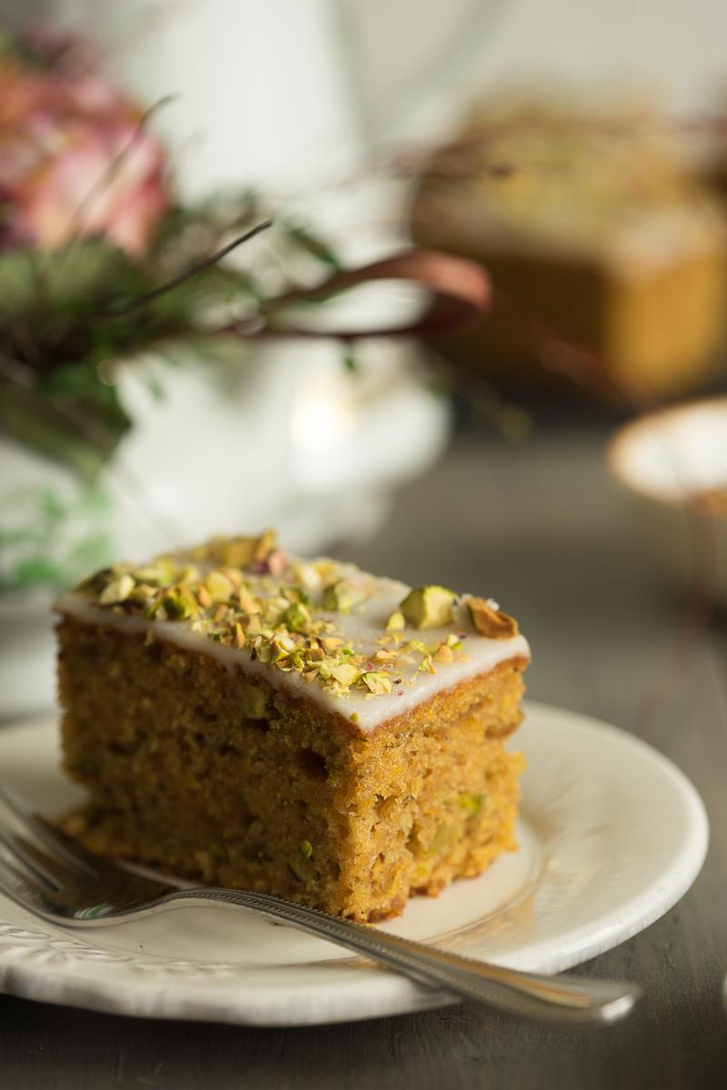 Rezeptbild: Kürbis Pistazien Kuchen