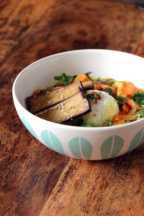 Rezeptbild: Süsskartoffel-Curry mit Seam-Tofu