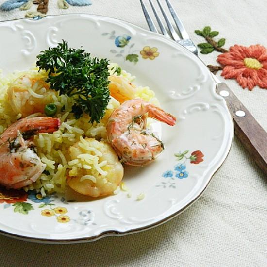 Rezeptbild: Safran-Garnelen Reis