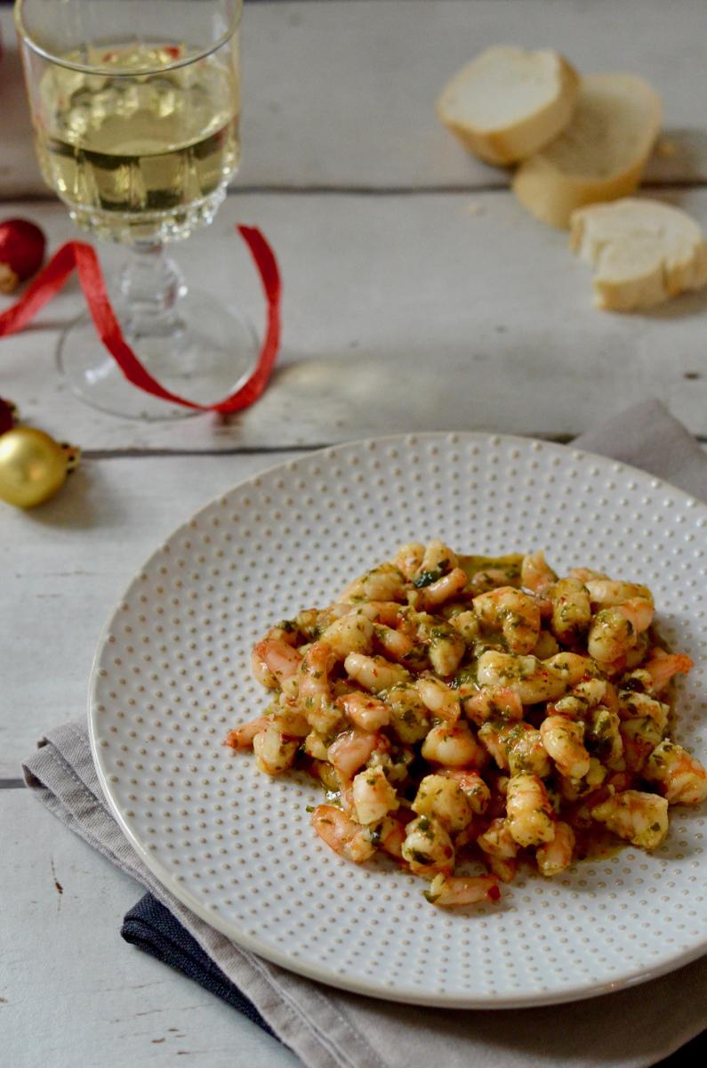 Rezeptbild: Garnelen in Knoblauch-Weißwein-Sauce