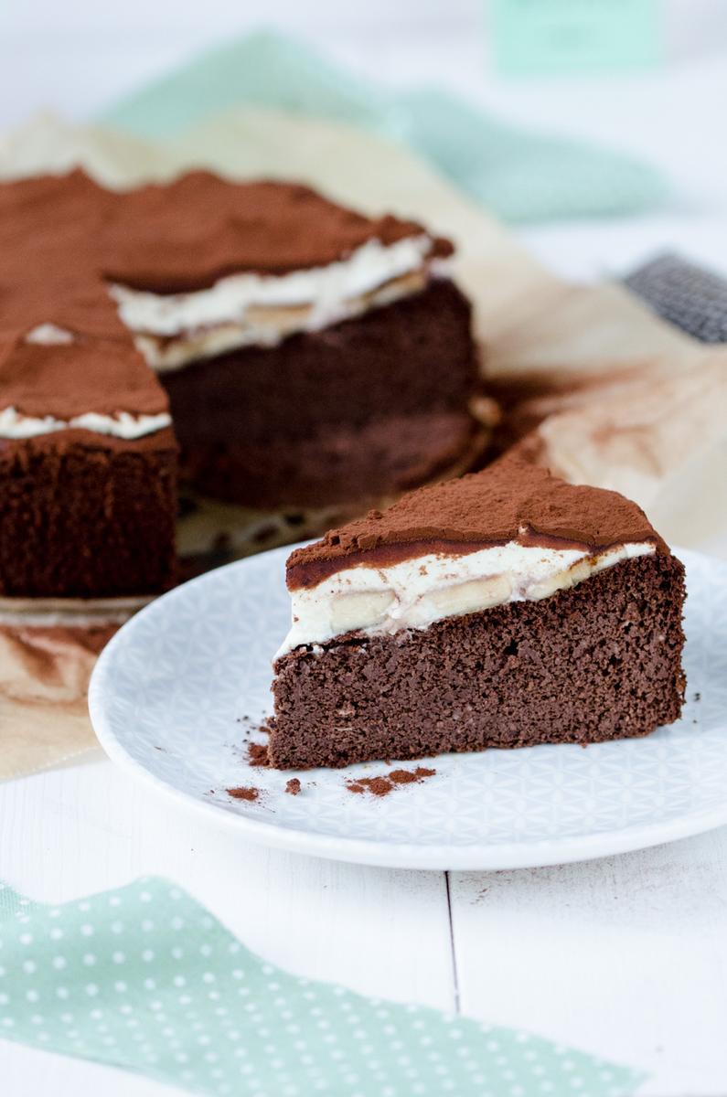 Rezeptbild: Gesunde Bananen-Schokotorte - ohne Zucker, ohne Mehl
