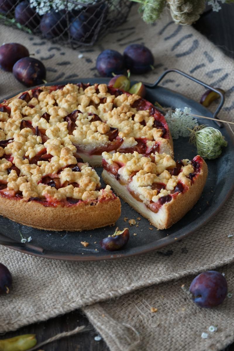 Rezeptbild: Pflaumenkuchen mit Vanillepudding