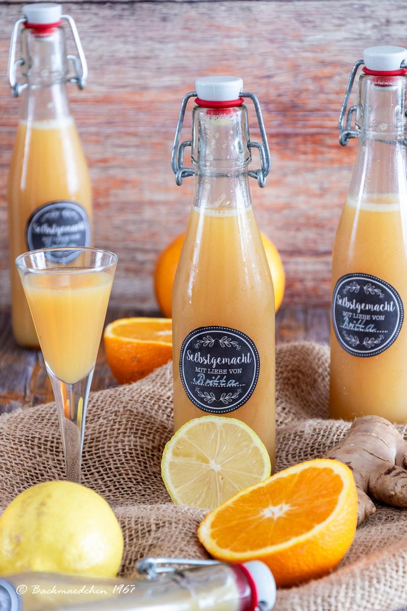 Rezeptbild: Orangen-Zitronen Ingwer Shot