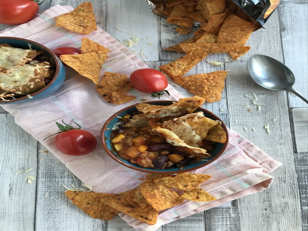 Rezeptbild: Überbackenes Chili con Carne mit Tortilla Chips