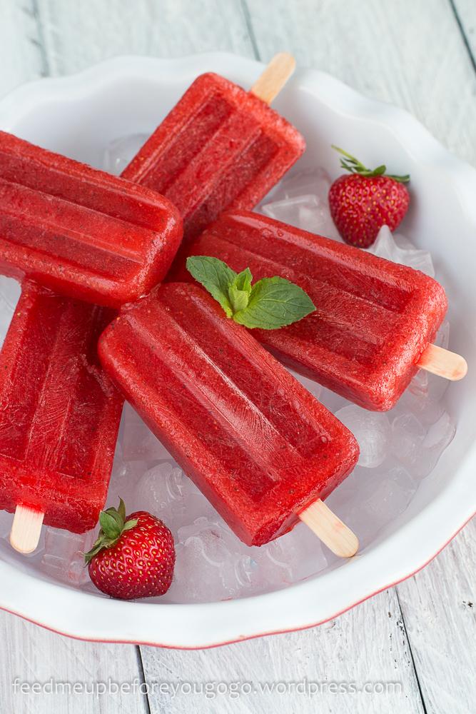 Rezeptbild: Erdbeer-Mojito-Popsicles