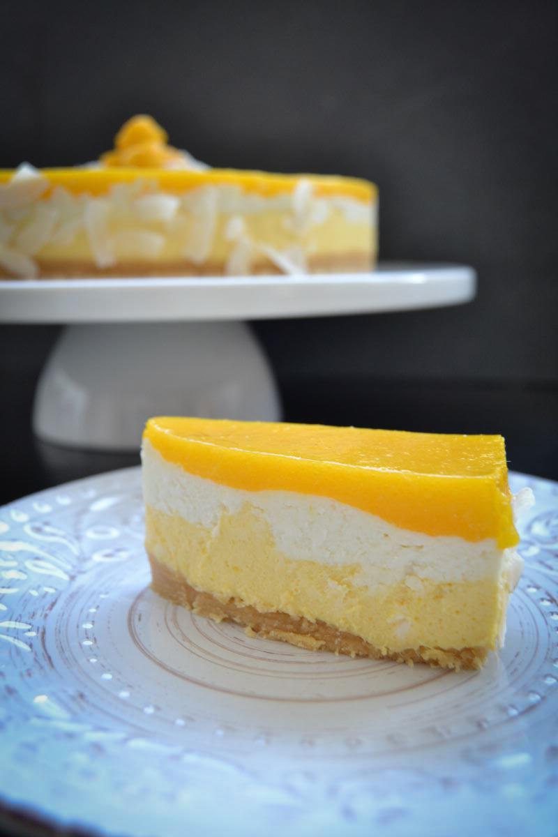 Rezeptbild: Mango-Kokostorte mit Fruchtspiegel 