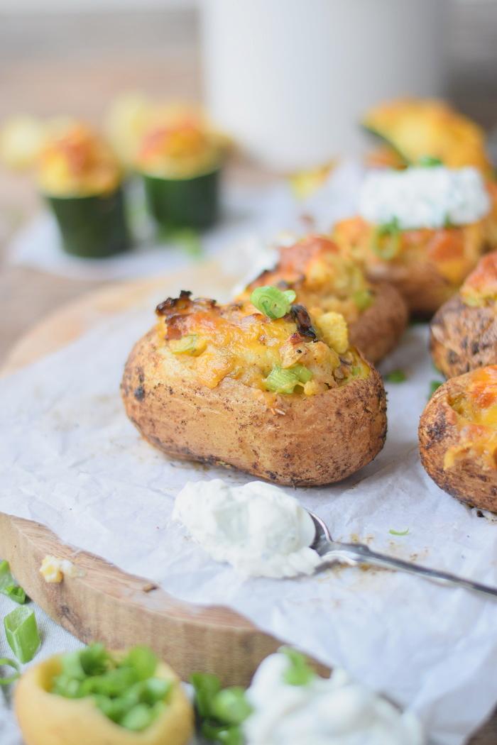Rezeptbild: Doppelt gebackene BBQ Kartoffeln
