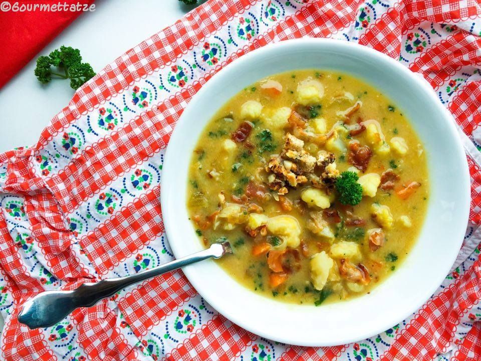 Rezeptbild: Cremige Blumenkohlsuppe mit Pancetta
