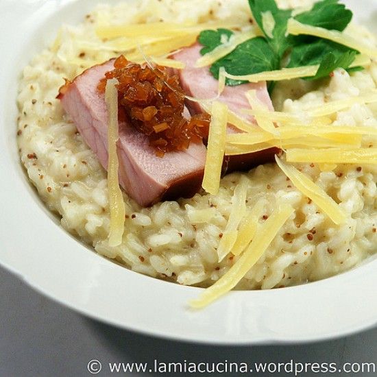 Rezeptbild: Senfrisotto mit geräuchten Rippli