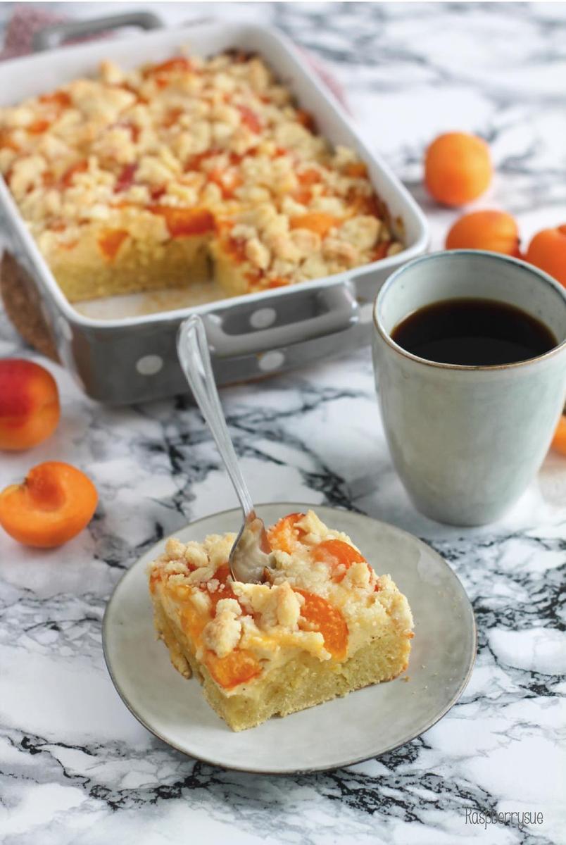 Rezeptbild: Schneller Quark-Streuselkuchen mit Aprikosen