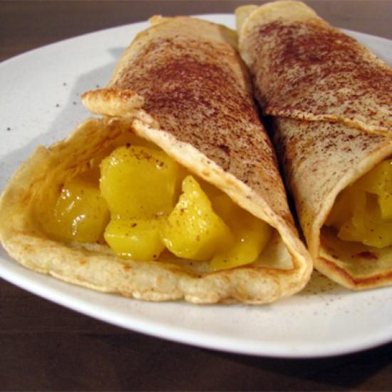 Rezeptbild: Gefüllte Pfannkuchen mit Mangokompott