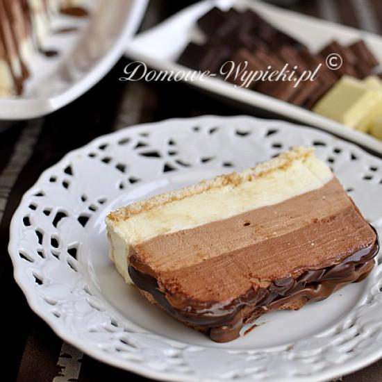 Rezeptbild: Dreifarbiger Schoko- Käsekuchen