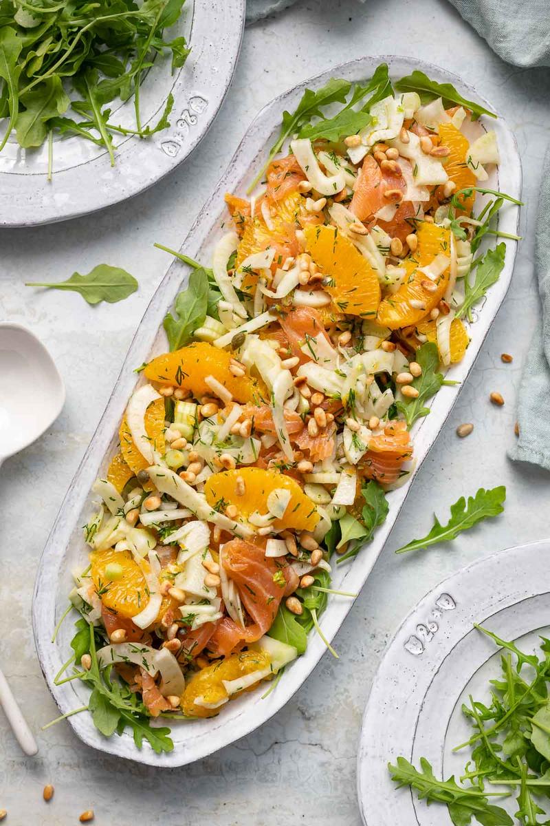 Rezeptbild: Salat mit Räucherlachs, Orange und Fenchel