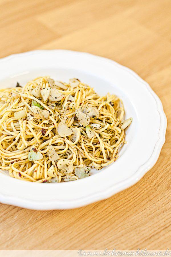 Rezeptbild: Hausgemachte Spaghetti aglio e olio 