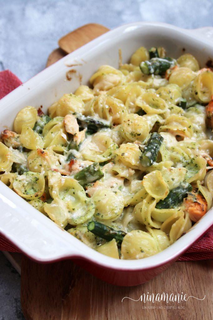 Rezeptbild: Pasta-Spargel-Auflauf mit Stremellachs