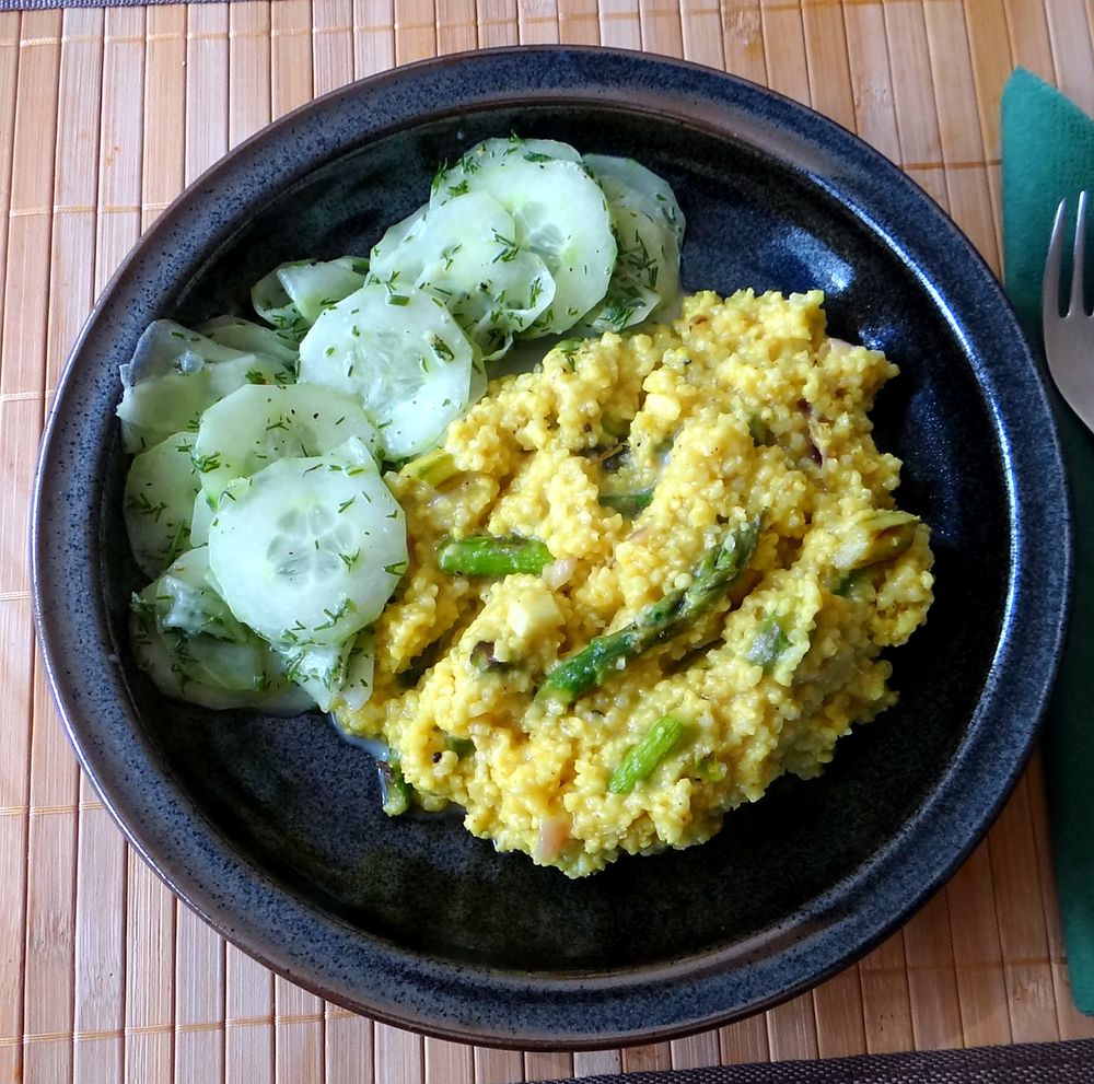 Rezeptbild: /Hirsotto mit grünem Sparge