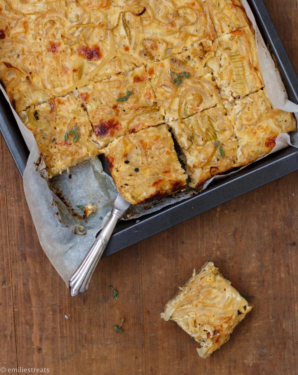 Rezeptbild: Bester und allseits geliebter Zwiebelkuchen mit Vollkornteig (vegetarisch)