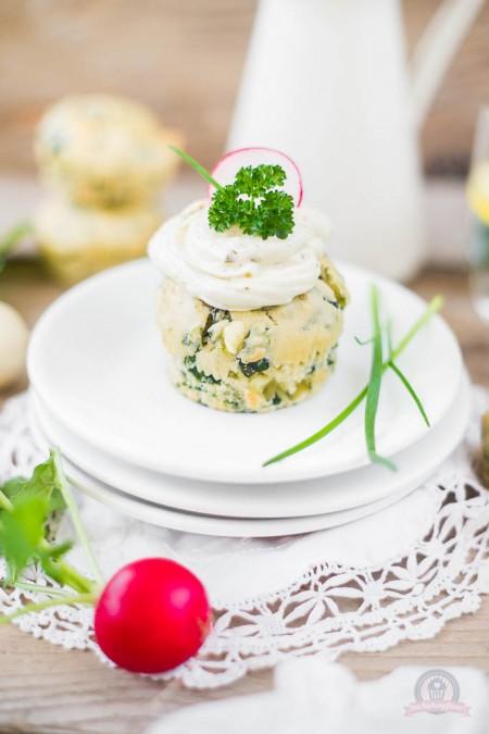 Rezeptbild: Blattspinat-Feta Cupcakes