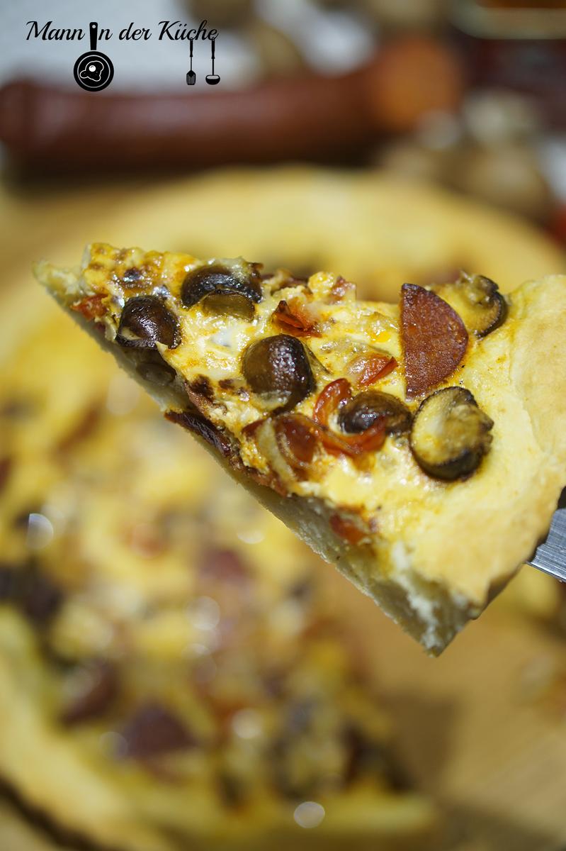 Rezeptbild: Chorizo-Paprika-Quiche mit Champignons 