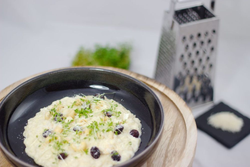 Rezeptbild: Risotto mit Ziegenfrischkäse, Cranberries & Cashew Kernen