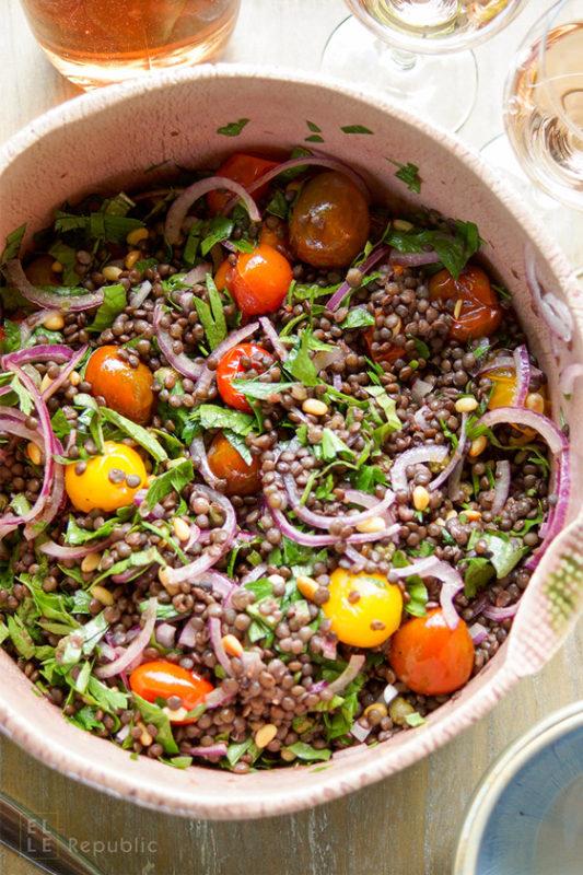 Rezeptbild: Linsensalat mit gerösteten Tomaten