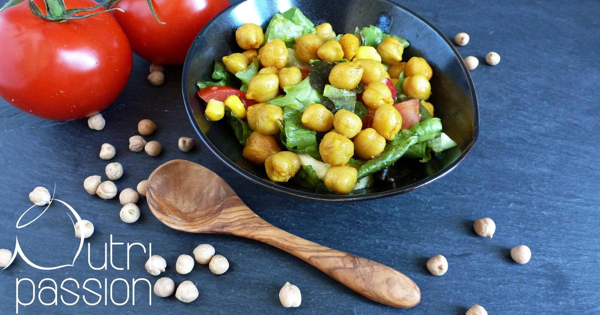 Rezeptbild: Kichererbsen mit Salat