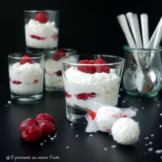Rezeptbild: Raffaello-Himbeer-Quark