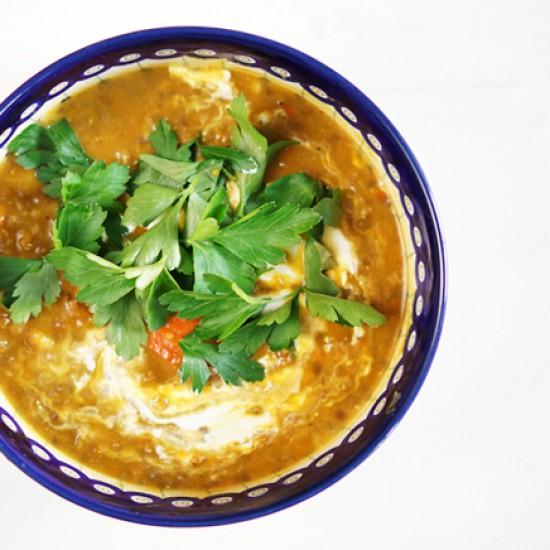 Rezeptbild: Kürbis-Linsen-Eintopf mit Rosmarin