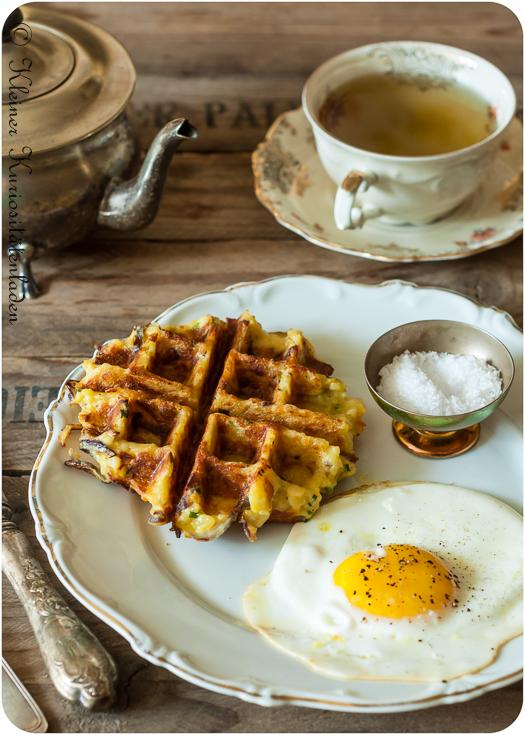 Rezeptbild: Bauernfrühstück aus dem Waffeleisen