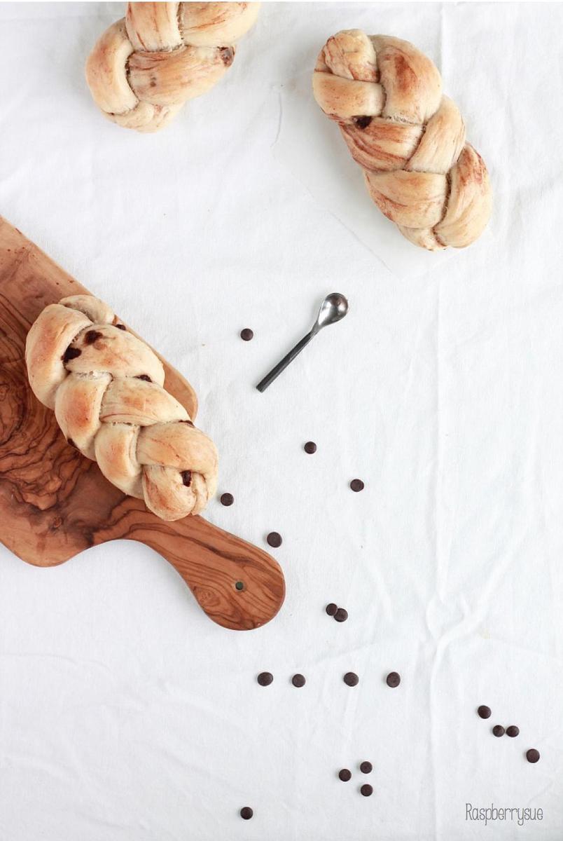 Rezeptbild: Zimt Schokoladen Bagel Zöpfe