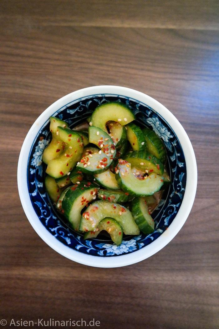 Rezeptbild: Lauwarmer Gurkensalat 