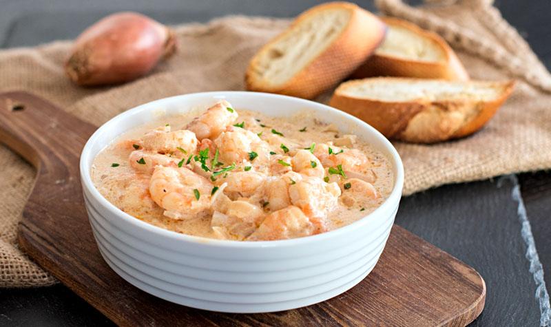 Rezeptbild: Garnelen in Weißwein-Sauce