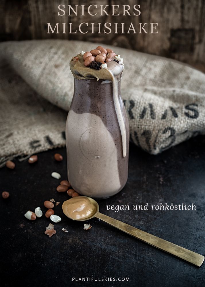 Rezeptbild: Veganer Snickers Milchshake